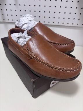 Florsheim Boys' Saddle Tan Leather Slip-On Loafers - Jasper Venetian